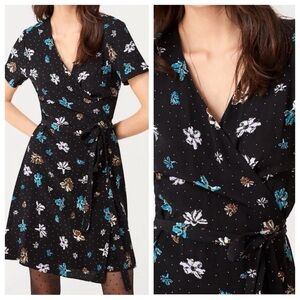 NWT DVF Savilla ice dot black wrap dress Small